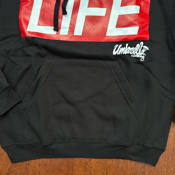Umbrella Clothing Black and Red “Tour Life” Unisex Hoodie, Size Small - Picture 3 of 9